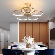 Floral Bladeless Ceiling Fan Light with Dimmable LED