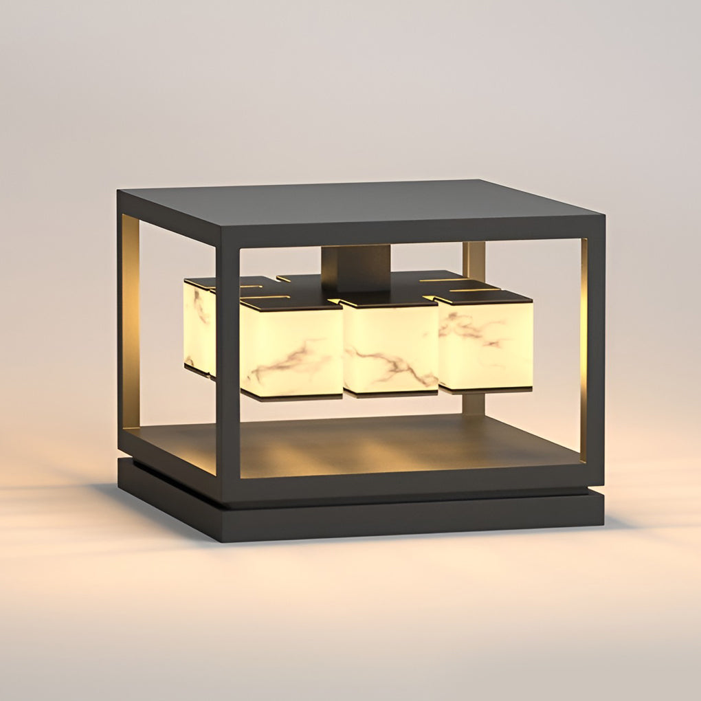 Square Solar LED Outdoor Post Cap Light - Waterproof Deck Pillar