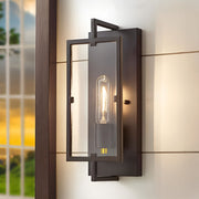 Rectangular Industrial Wall Sconce - Black Metal Vintage Design