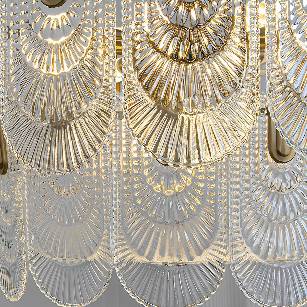 Modern Glass Chandelier with Three-Step Dimming | Copper Finish