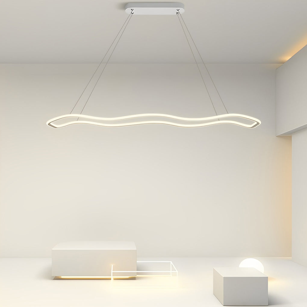 Wave Circular LED Pendant Light Modern Metal Chandelier