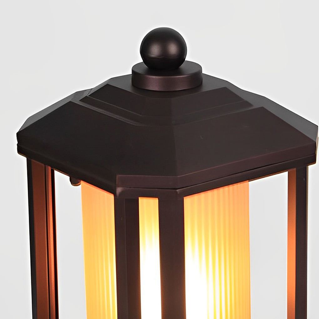 Retro Rose Gold Outdoor Pillar Post Light – Aluminum Waterproof