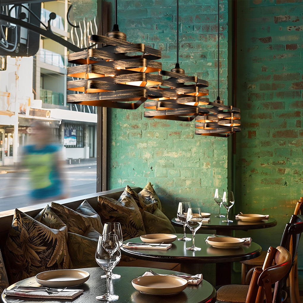 Interwoven Iron Pendant Light Modern Industrial Ceiling Fixture