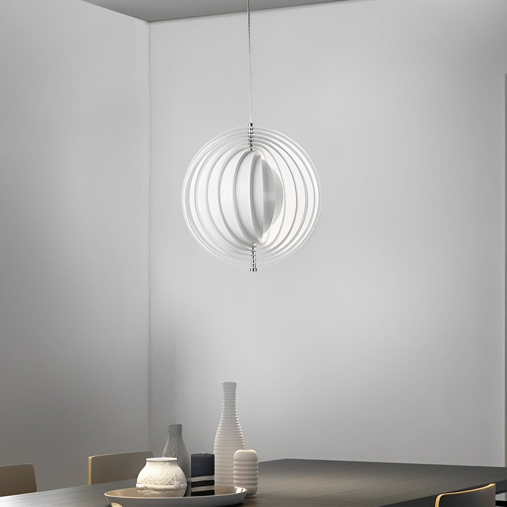 360° Rotatable White Metal Pendant Light Modern Nordic Design