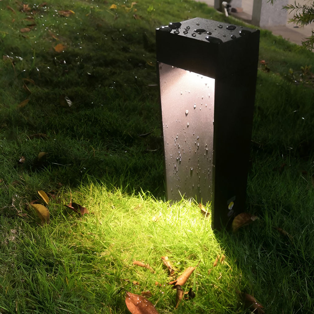 Modern Black LED Outdoor Lawn Light - Industrial Style Aluminum