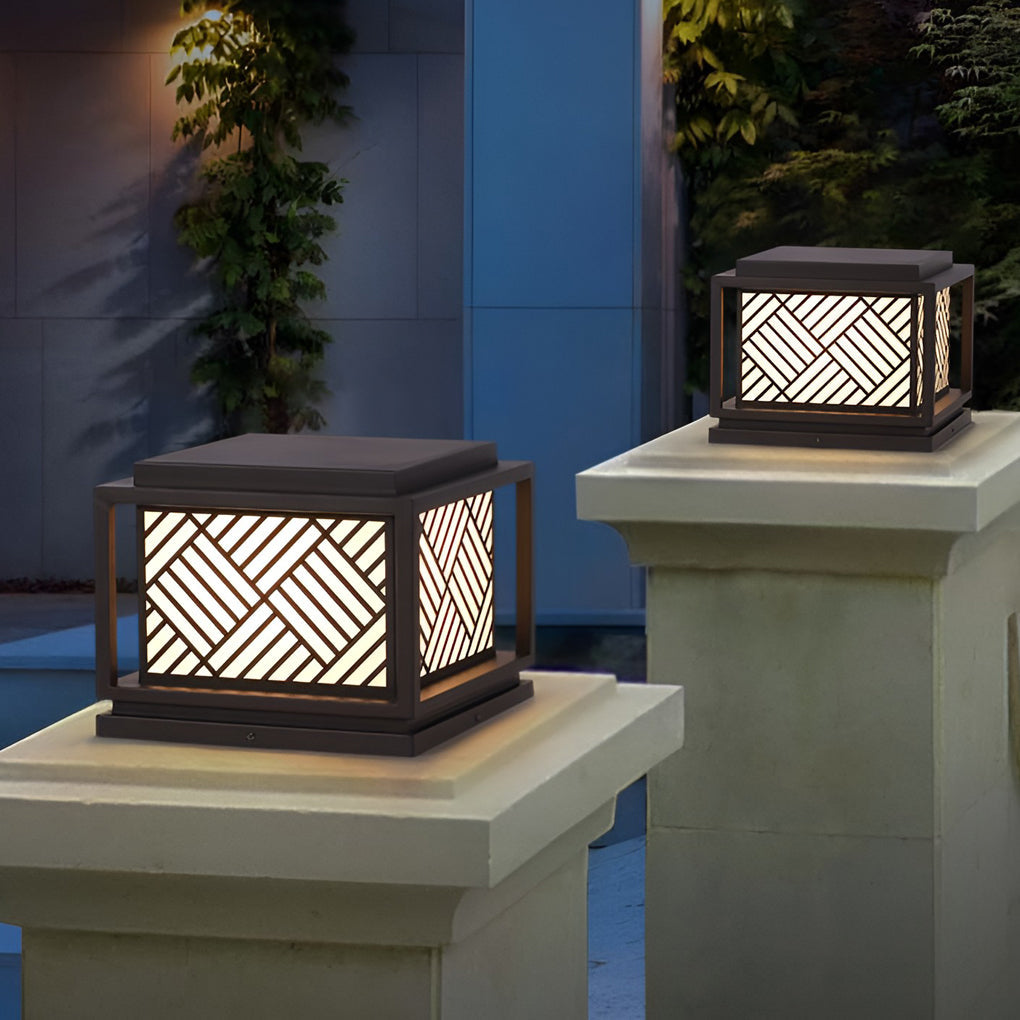 Modern Solar LED Outdoor Post Cap Light - Waterproof Pillar Lamp