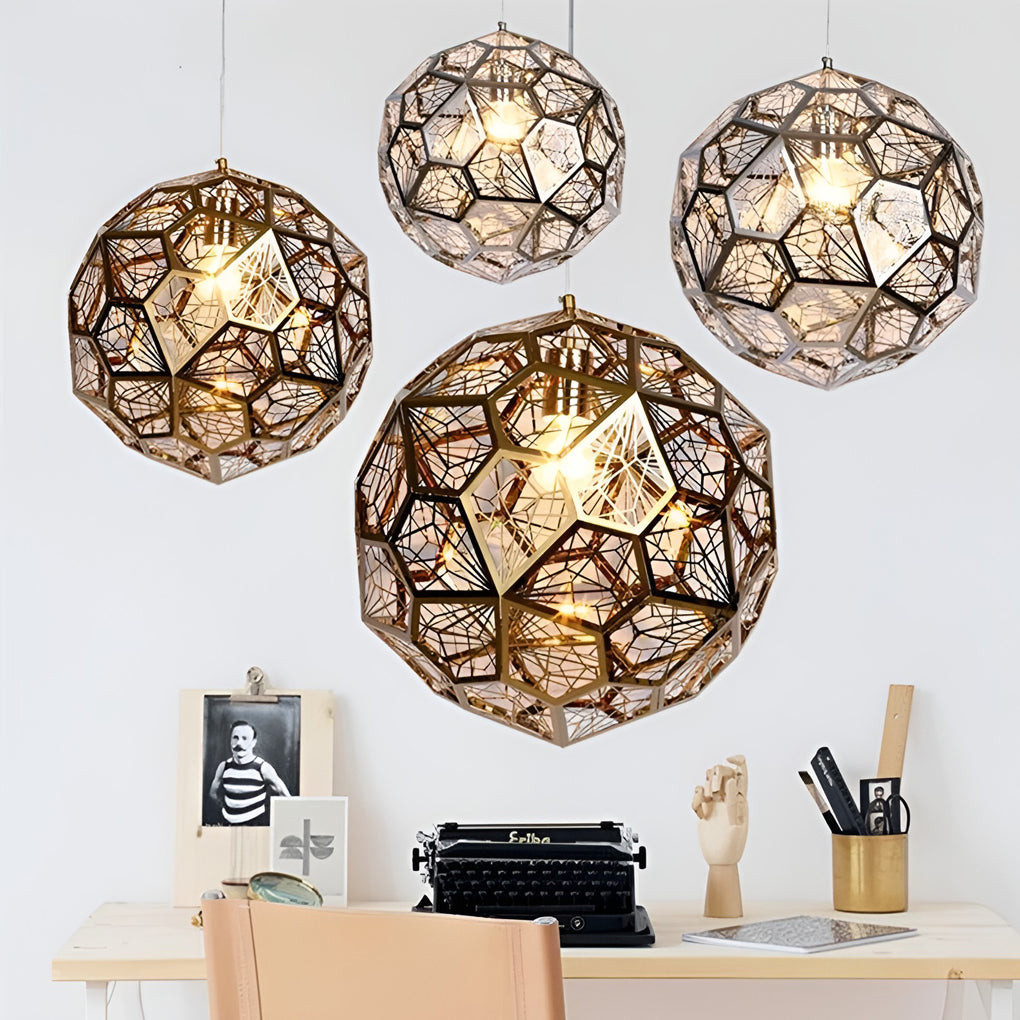 Geometric Spherical Stainless Steel Pendant Light - Modern Chandelier