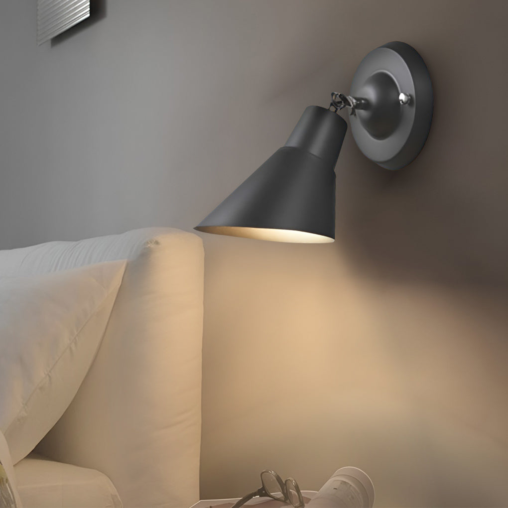 Adjustable Industrial Wall Sconce - Plug-in Reading Lamp