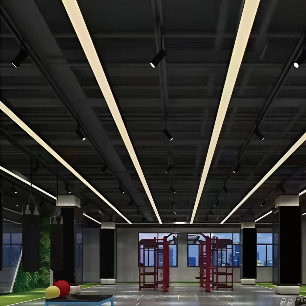47-Inch Linear Aluminum LED Pendant Light Set of 6 - Modern Office