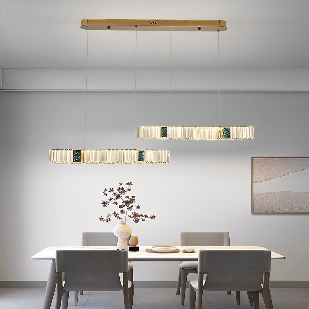 Modern Crystal LED Dining Room Chandelier - Three Step Dimming