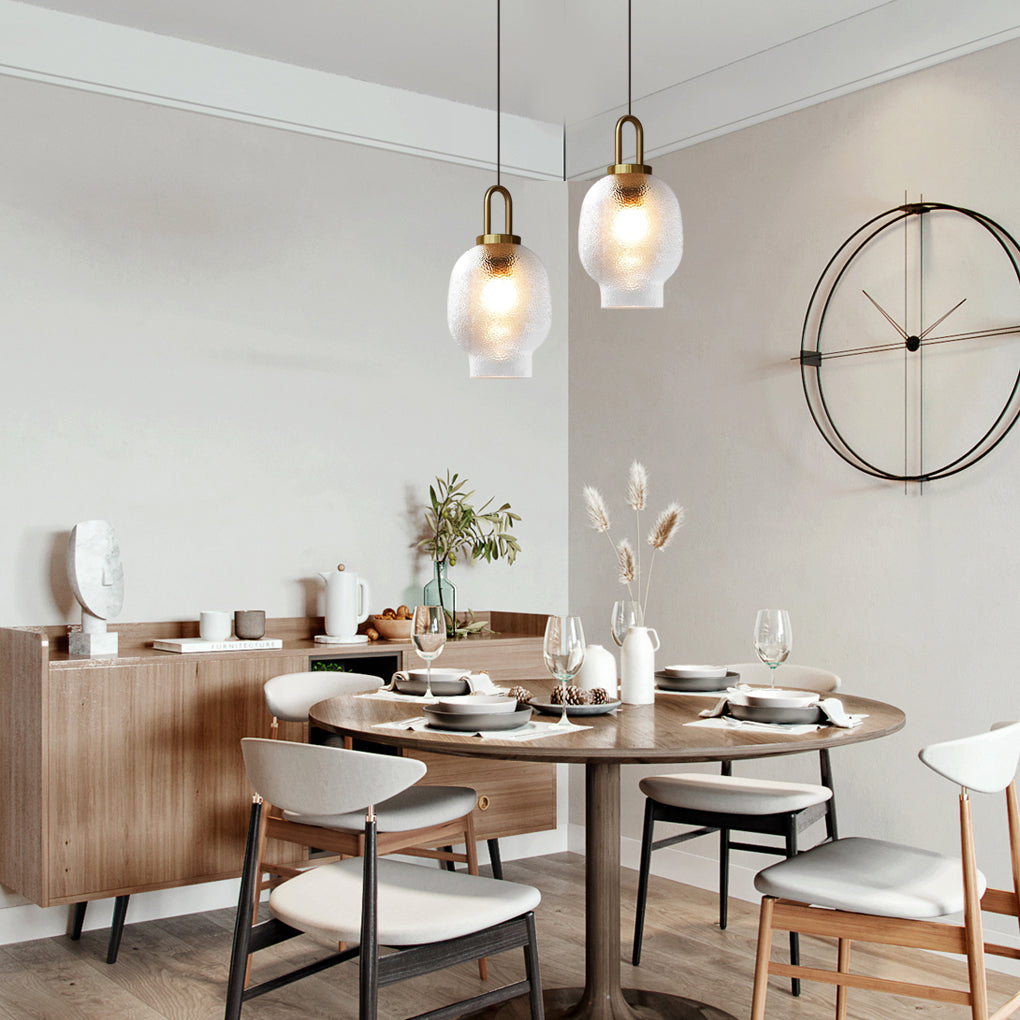 Glass Jar Modern Pendant Light with Copper Finish