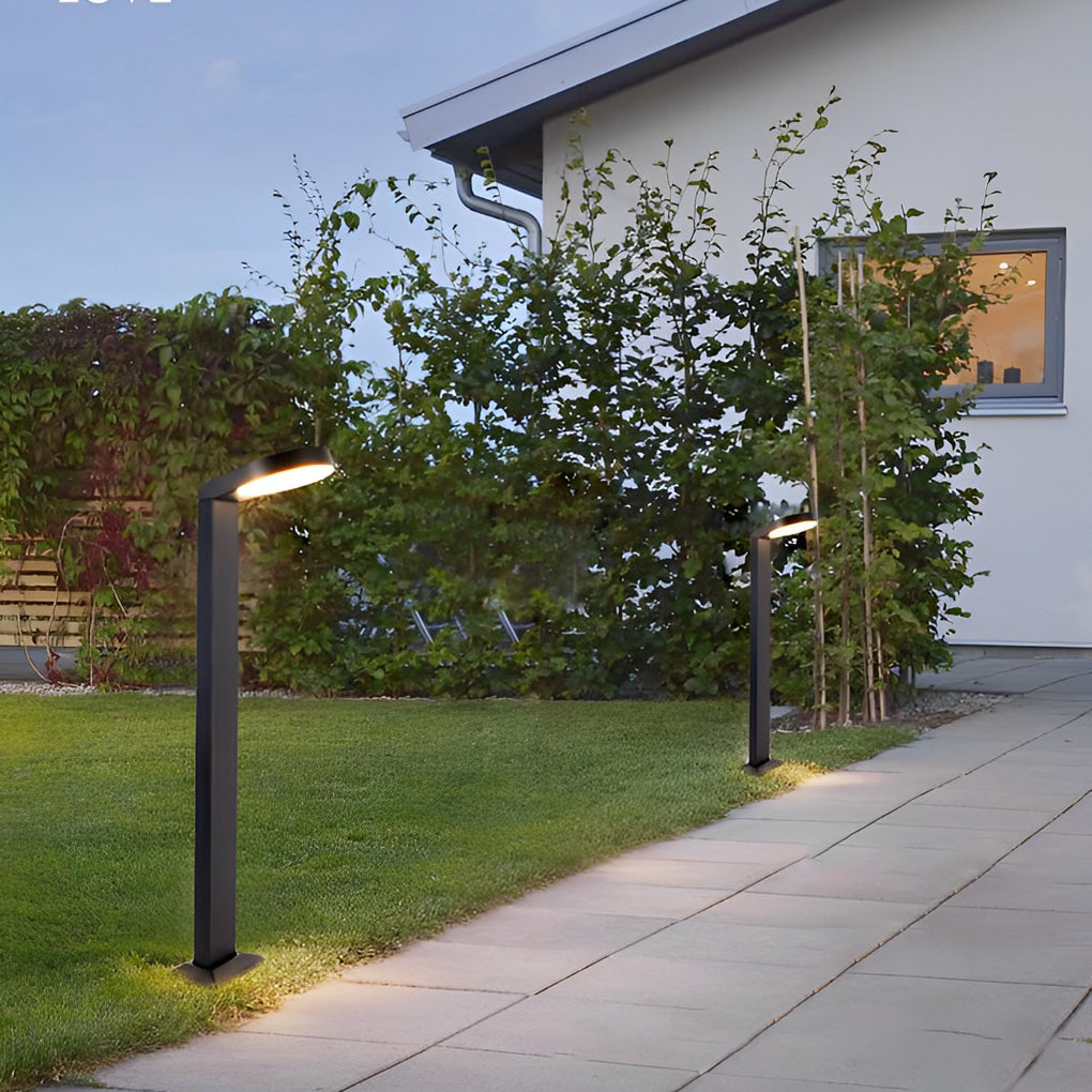 Modern Aluminum LED Lawn Lamp Black Outdoor Landscape Lighting