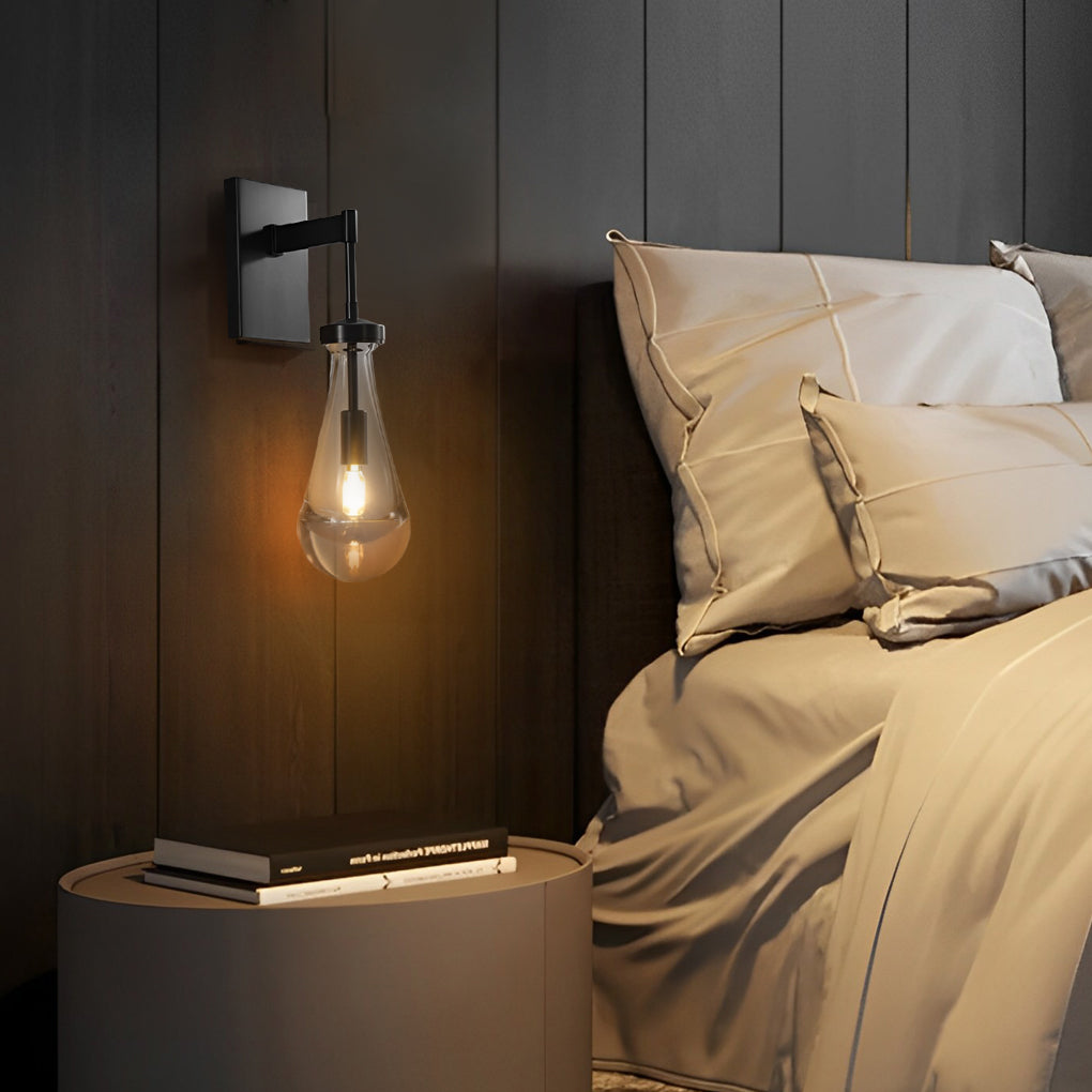 Crystal Water Drop Modern Wall Sconce with Copper Finish