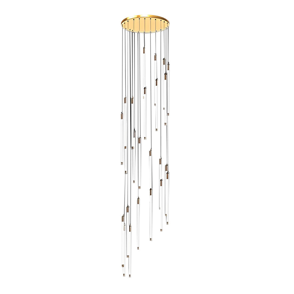 Spiral LED Staircase Chandelier Modern Long Tube Acrylic Light