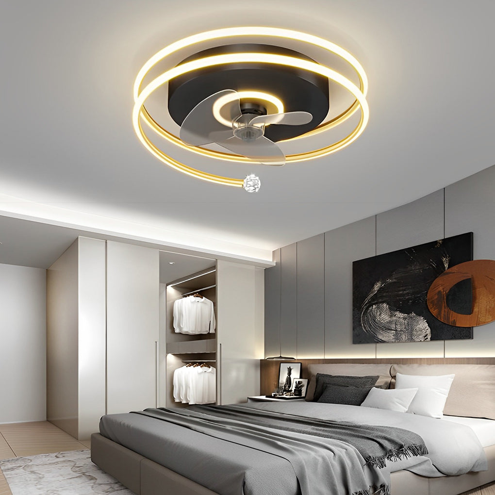 Modern Bladeless LED Ceiling Fan Light with Silent Operation