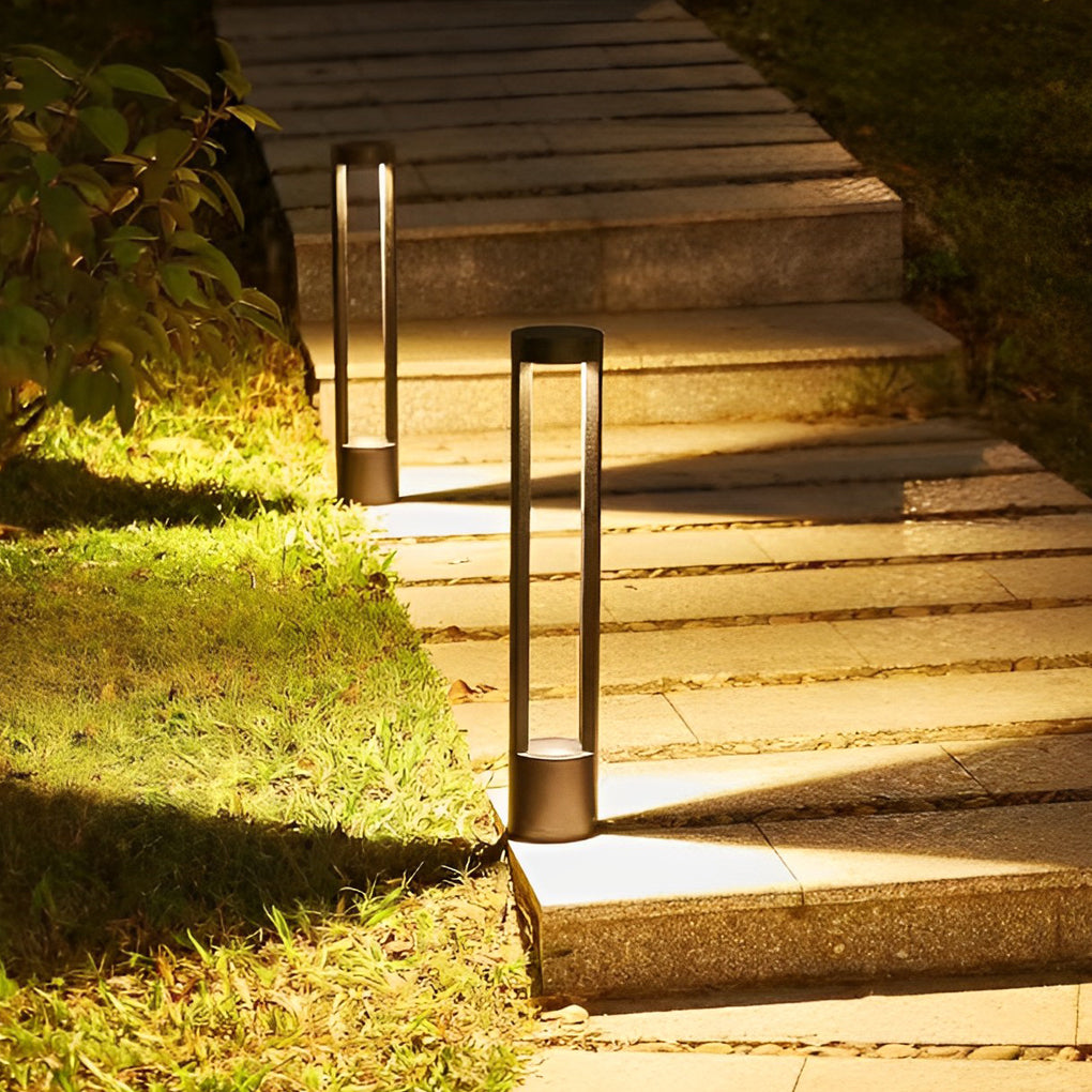 Modern Cylinder LED Pathway Light - Die-Cast Aluminum Black