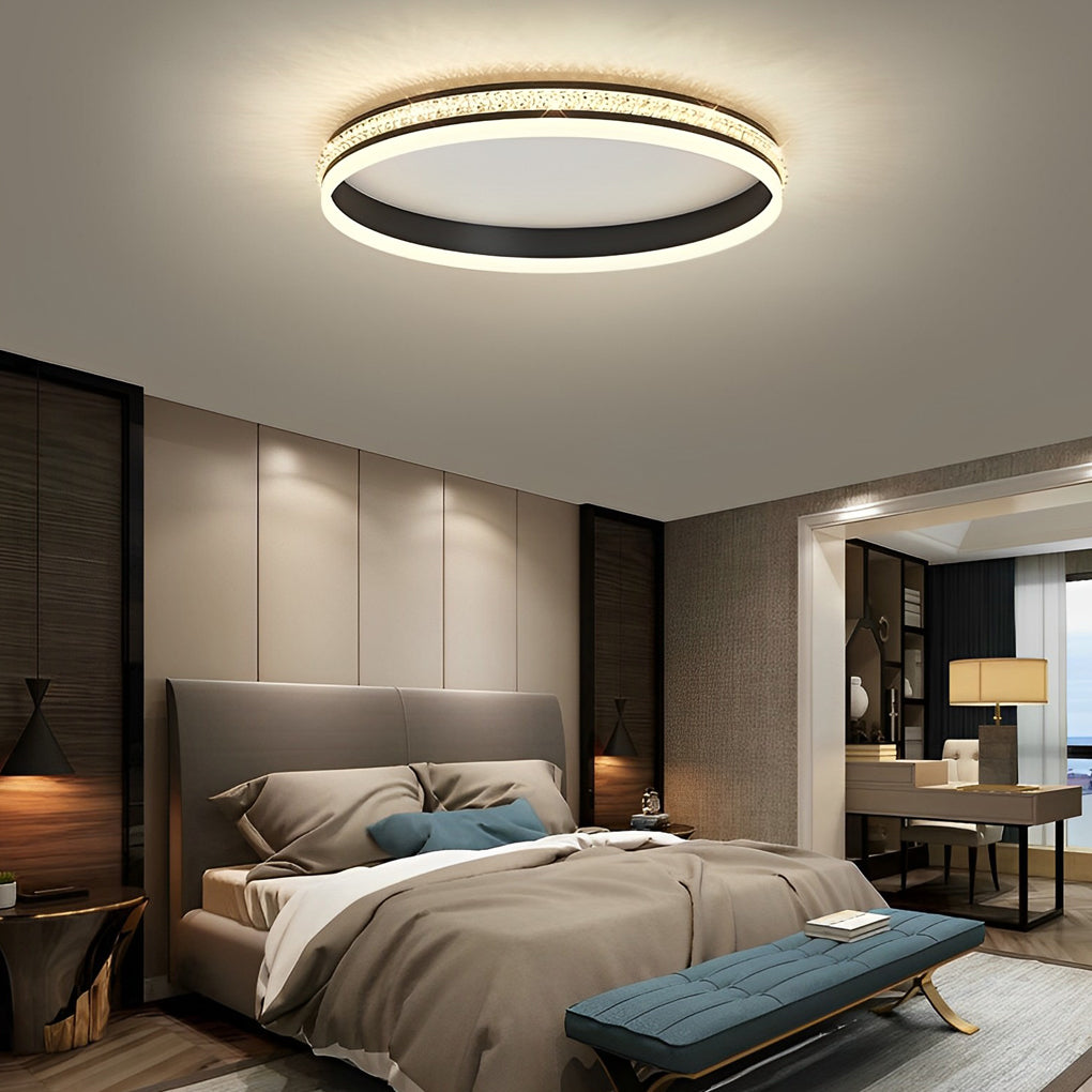 Modern Dimmable LED Semi Flush Ceiling Light with Remote Control