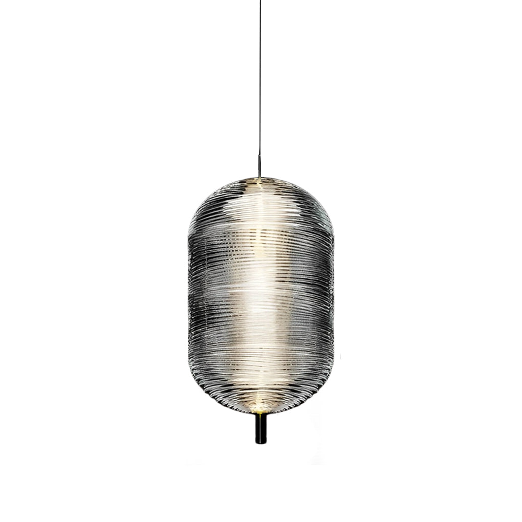 Modern Glass Shade LED Pendant Light – Iron Frame, Nordic Design