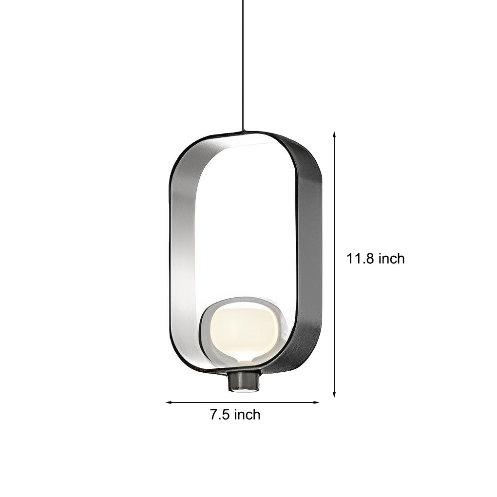Modern Nordic Glass Pendant Light with Electroplated Iron Frame