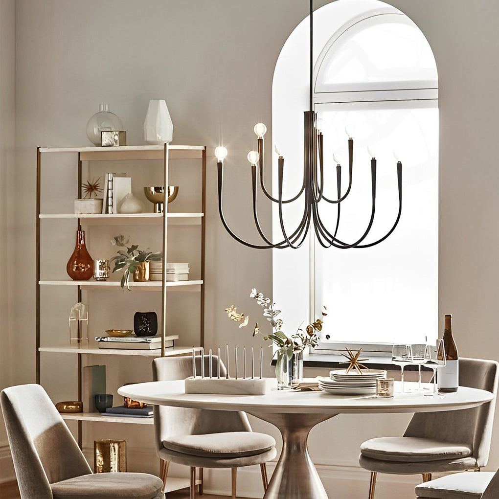 Retro Candlelight Chandelier with 3-Step Dimming LED