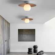 Modern Bowl LED Ceiling Light | Glass & Iron Flush Mount