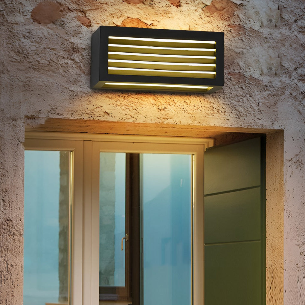 Rectangular Waterproof LED Outdoor Wall Sconce - Black Aluminum