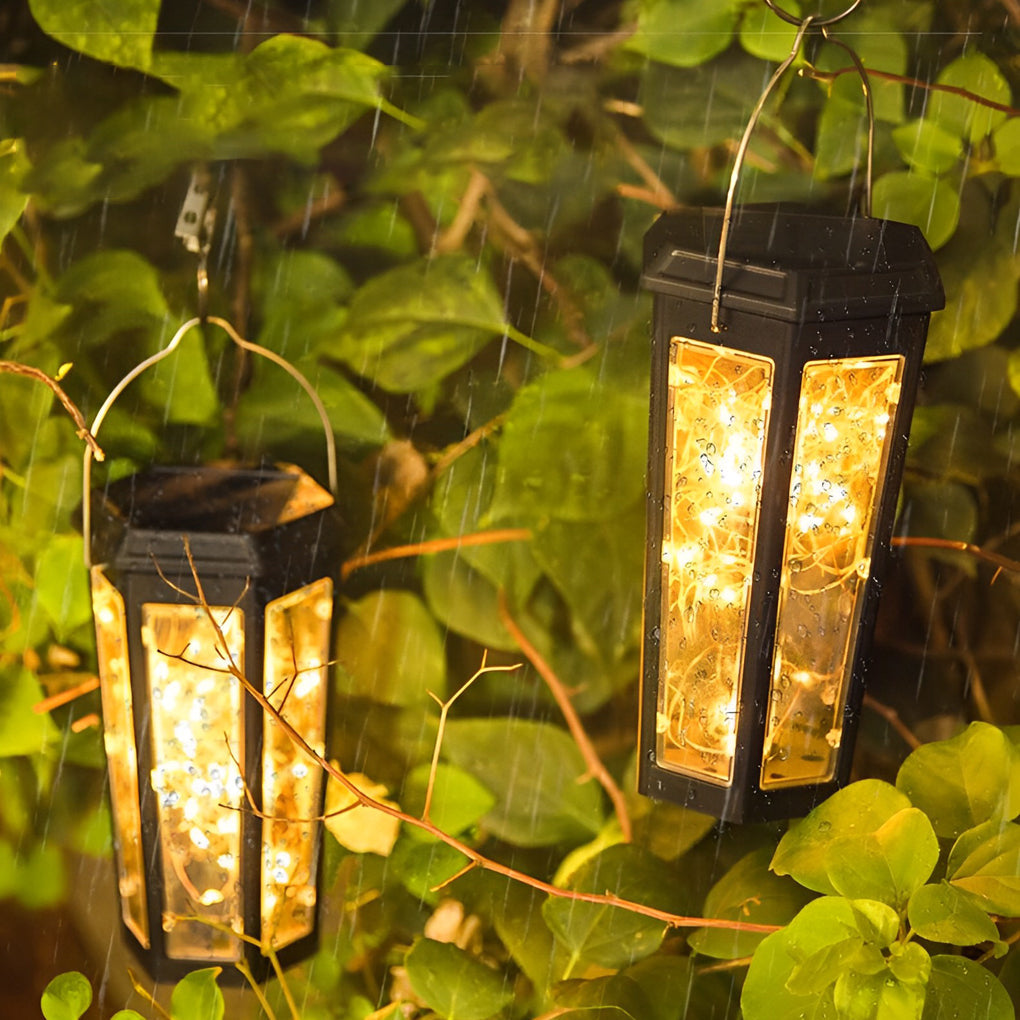 Hexagonal Solar Lawn Lights with Motion Sensor - Set of 2