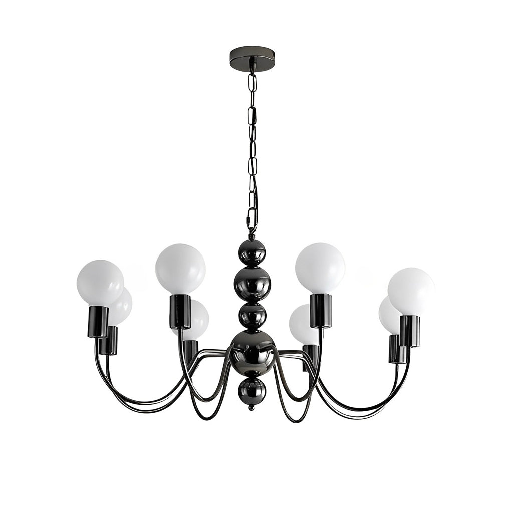 Glass Ball Shade Chandelier – Modern Minimalist Multi-Light Design