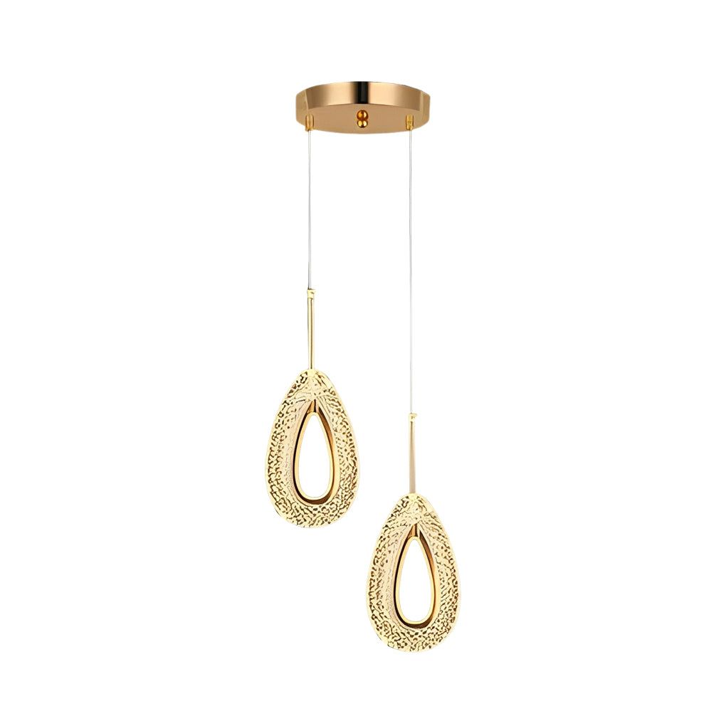 Modern Gold LED Pendant Light with 3-Step Dimming | Geometric Design