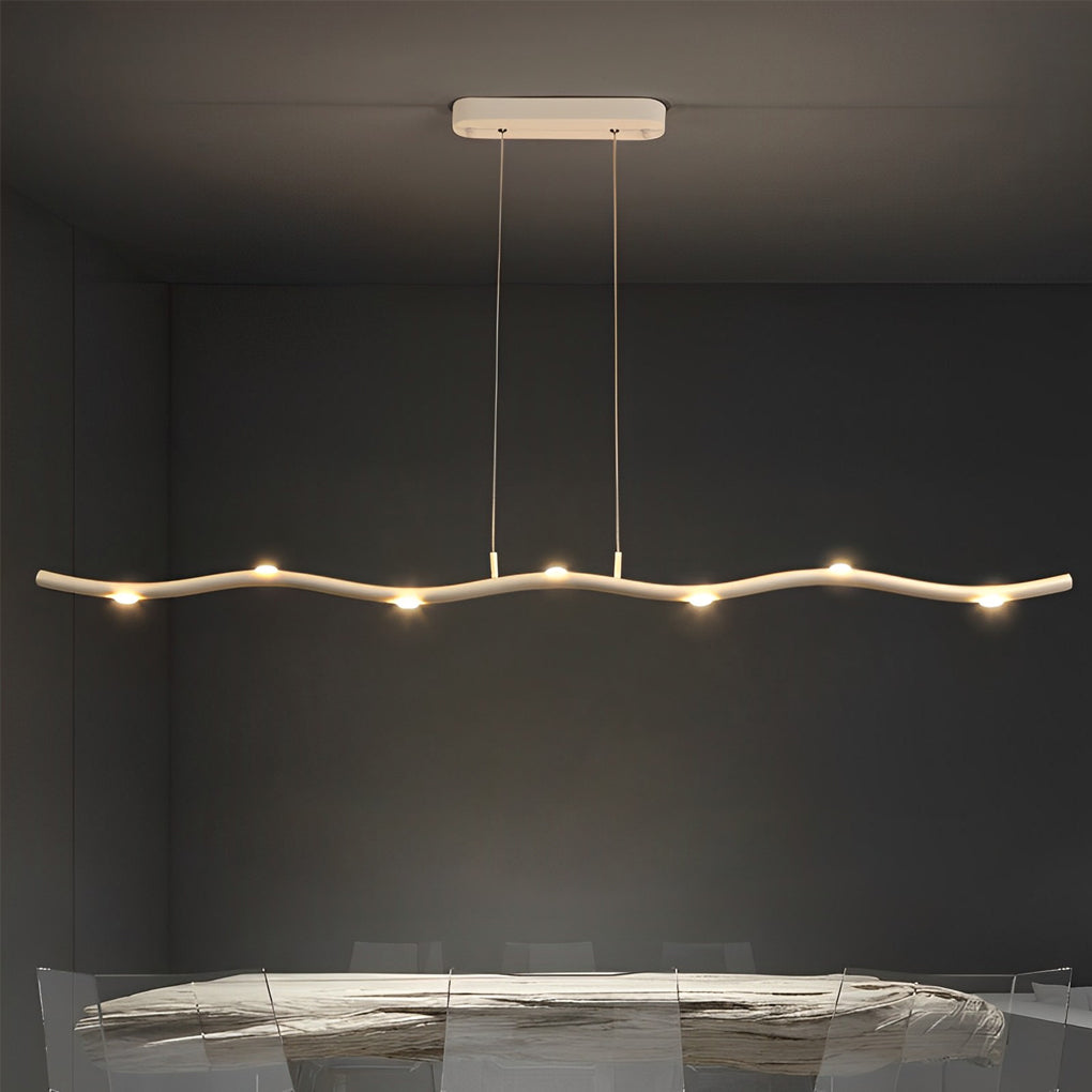 Modern White Acrylic Branch Chandelier with Stepless Dimming