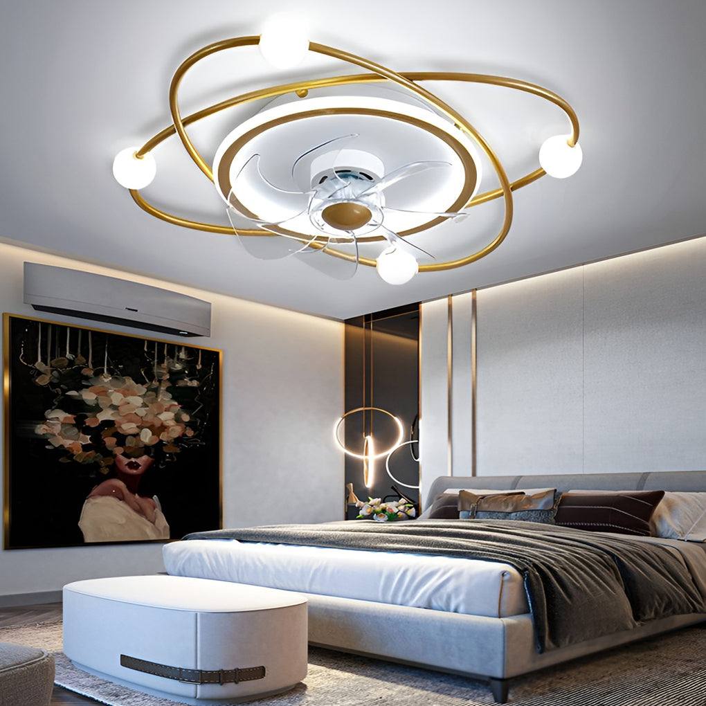 Modern LED Ceiling Fan Light with Remote Dimming - 22 Inch