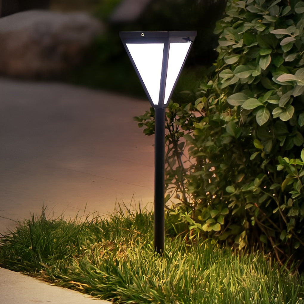 Solar LED Pathway Post Light - Modern Outdoor Landscape Lighting