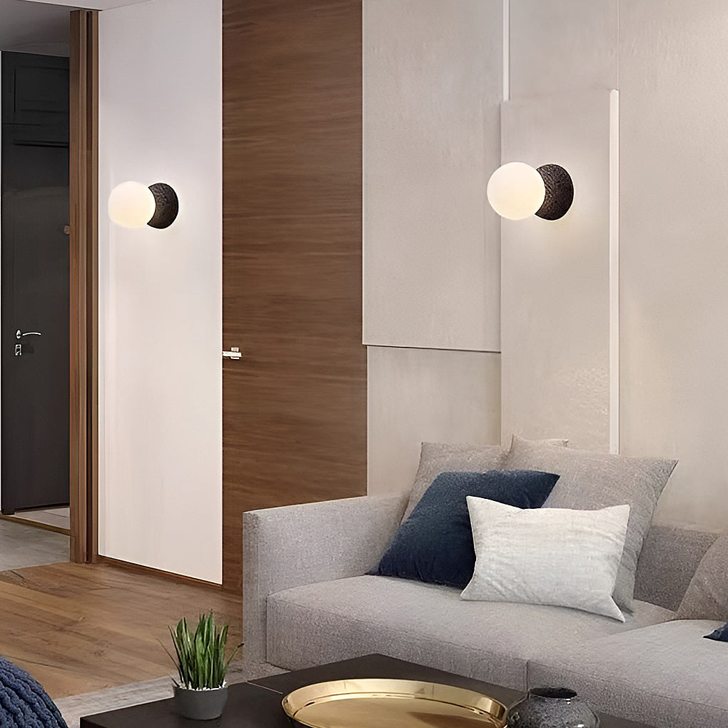 Modern Round Cement LED Wall Sconce & Pendant Light