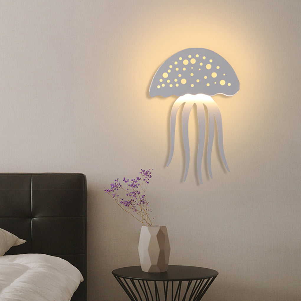 Jellyfish LED Wall Sconce - Modern Acrylic & Metal White Finish