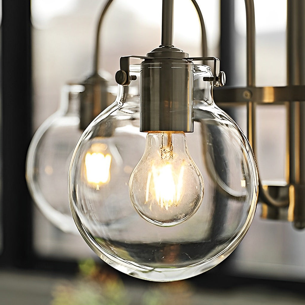 Glass Ball Curved Arm Chandelier - Modern Nordic Pendant Light