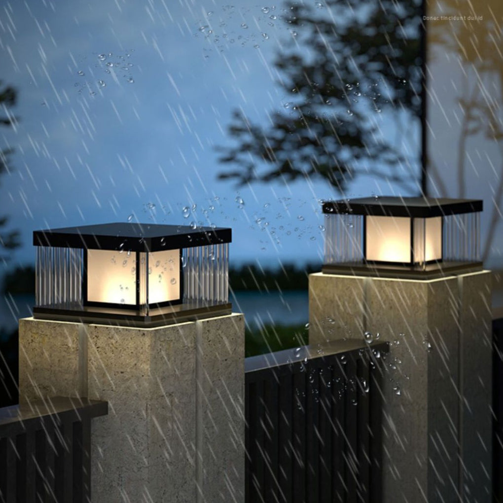 Modern Solar Fence Post Light - Waterproof IP65 Outdoor Pillar Lamp