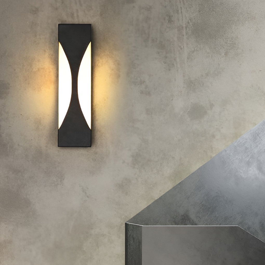 Modern Black LED Outdoor Wall Sconce - Waterproof Rectangular Design