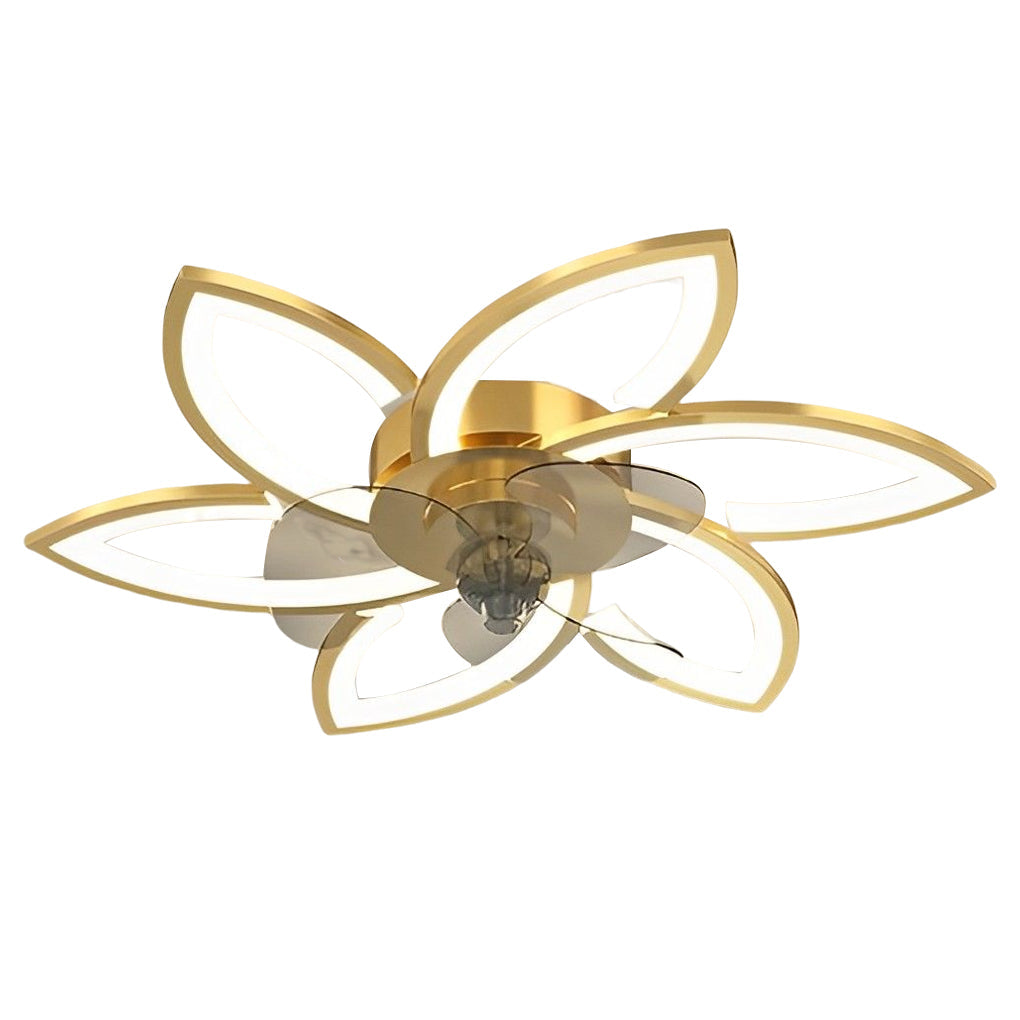 Modern Flower LED Ceiling Fan Light with Stepless Dimming