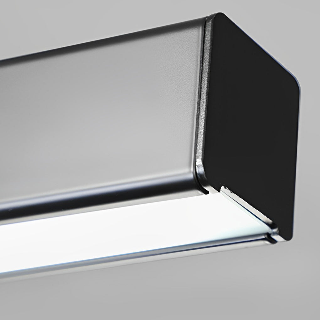 30" Rectangular Black Pendant Light with LED Aluminum PMMA Shade