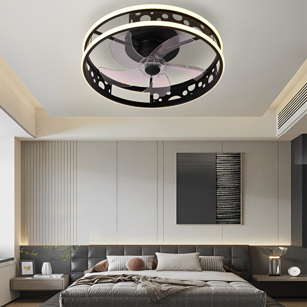Modern Bladeless Ceiling Fan Light with Dimmable LED
