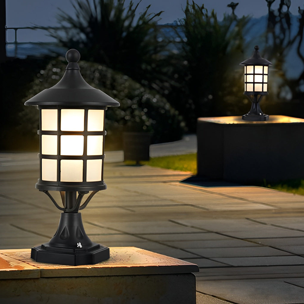 Modern Black Solar Fence Post Light with Remote Control