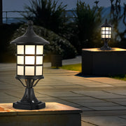Modern Black Solar Fence Post Light with Remote Control