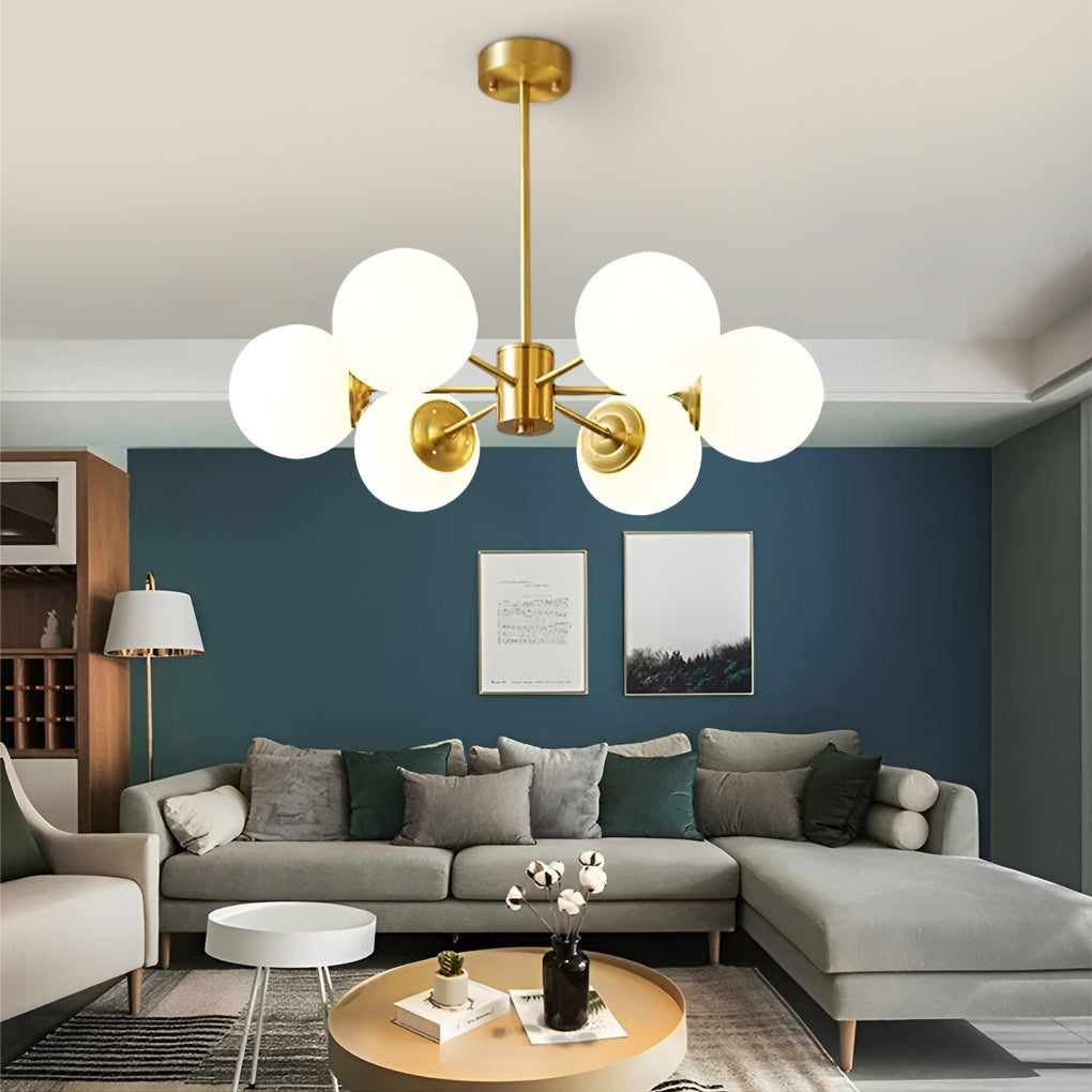 6-Light Three-Step Dimming LED Chandelier Kitchen Island Lighting