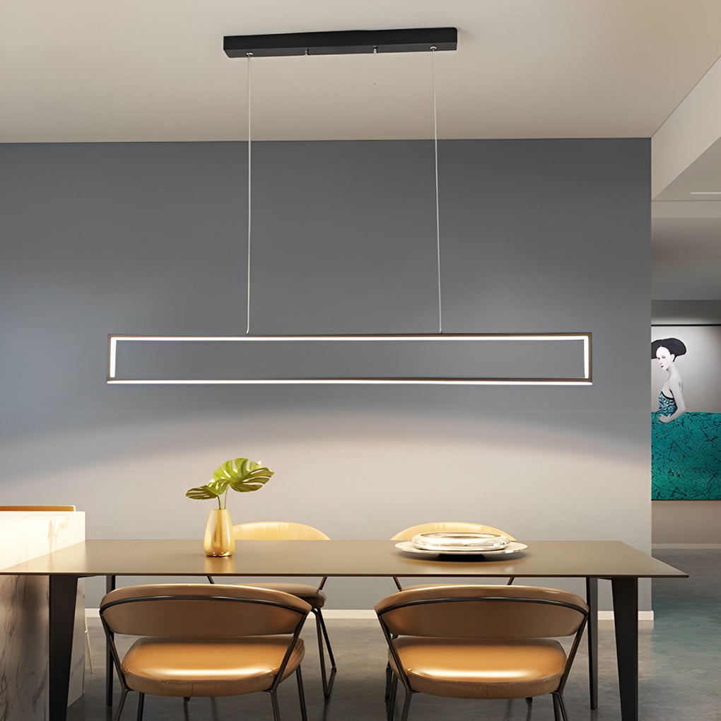 Rectangular Frame LED Modern Pendant Chandelier 47" Aluminum