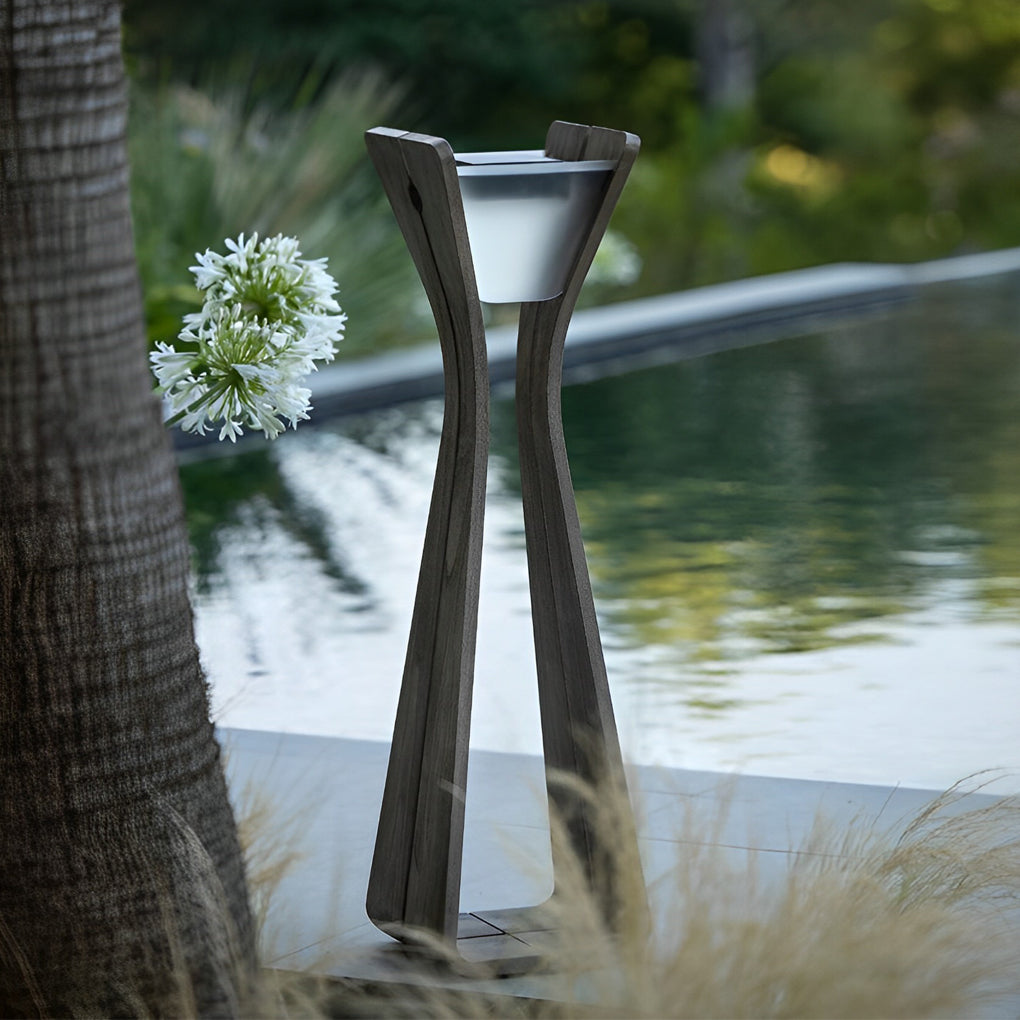Modern Solar Pathway Lights - Stainless Steel & Glass Outdoor