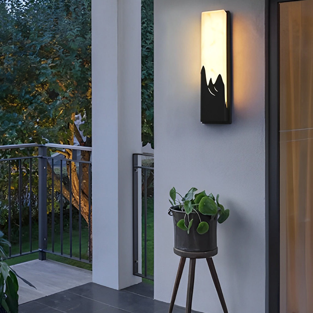 Modern Rectangular Outdoor Wall Sconce with Warm LED Lighting