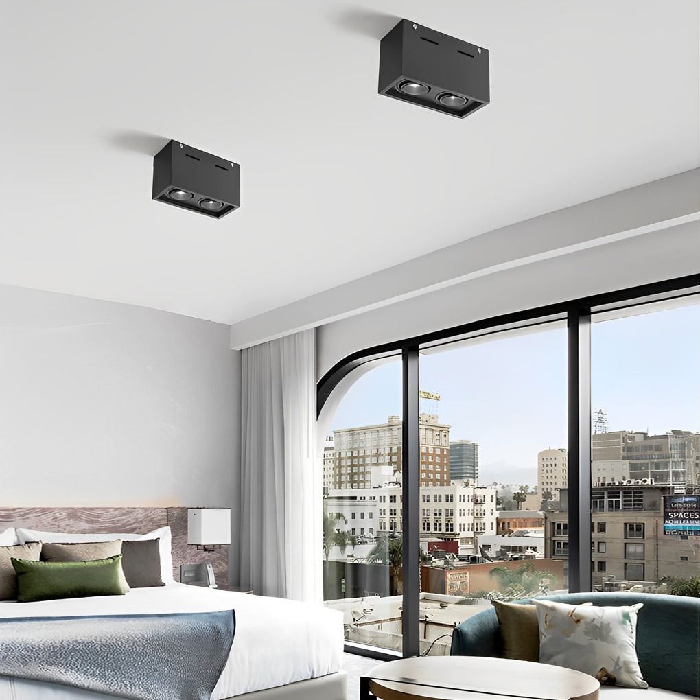 Adjustable LED Spotlight – Modern Aluminum Surface Mount, 2 Lights