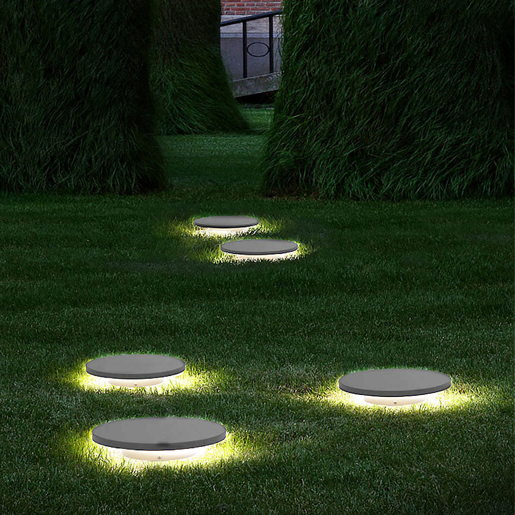 Halo LED Solar Ground Light | Warm White Outdoor Landscape Lighting