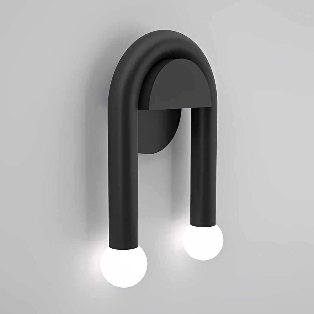 Modern Black Wall Sconce with Dual Glass Shades - G4 Wall Lamp