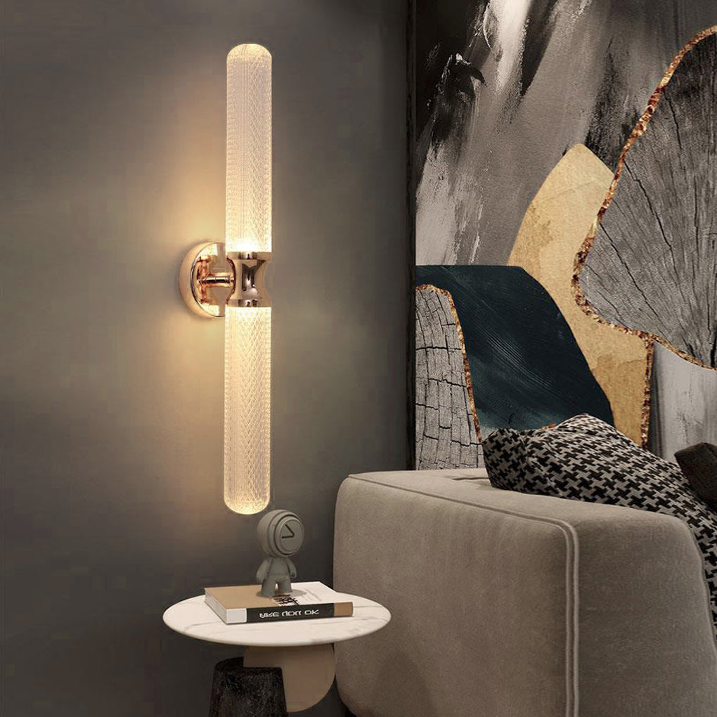 Modern LED Strip Wall Sconce with 3-Step Dimming - Acrylic & Metal